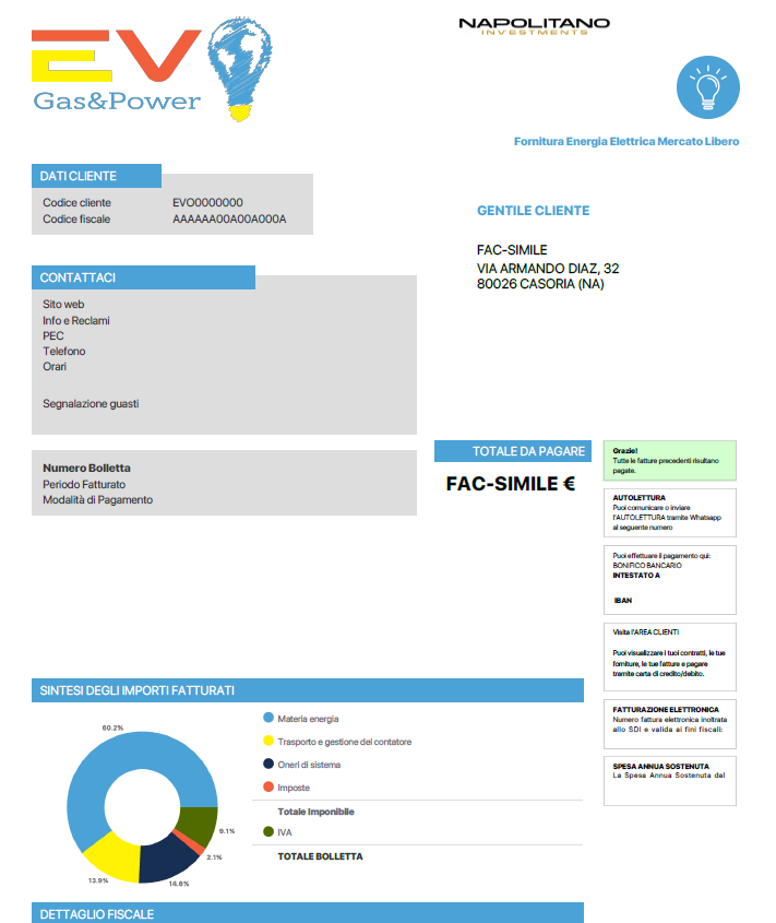 fac-simile fattura evo e napolitano investments